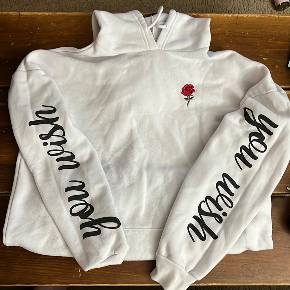 white boyfriend style hoodie